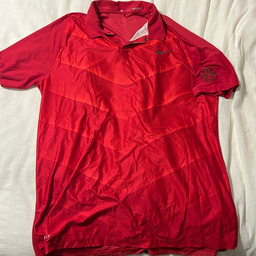 PGA National Nike red golf polo